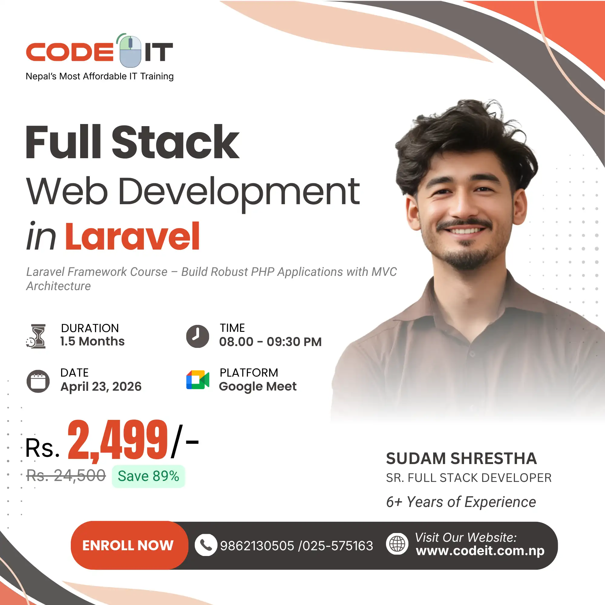 Join Full Stack Web Development in Laravel