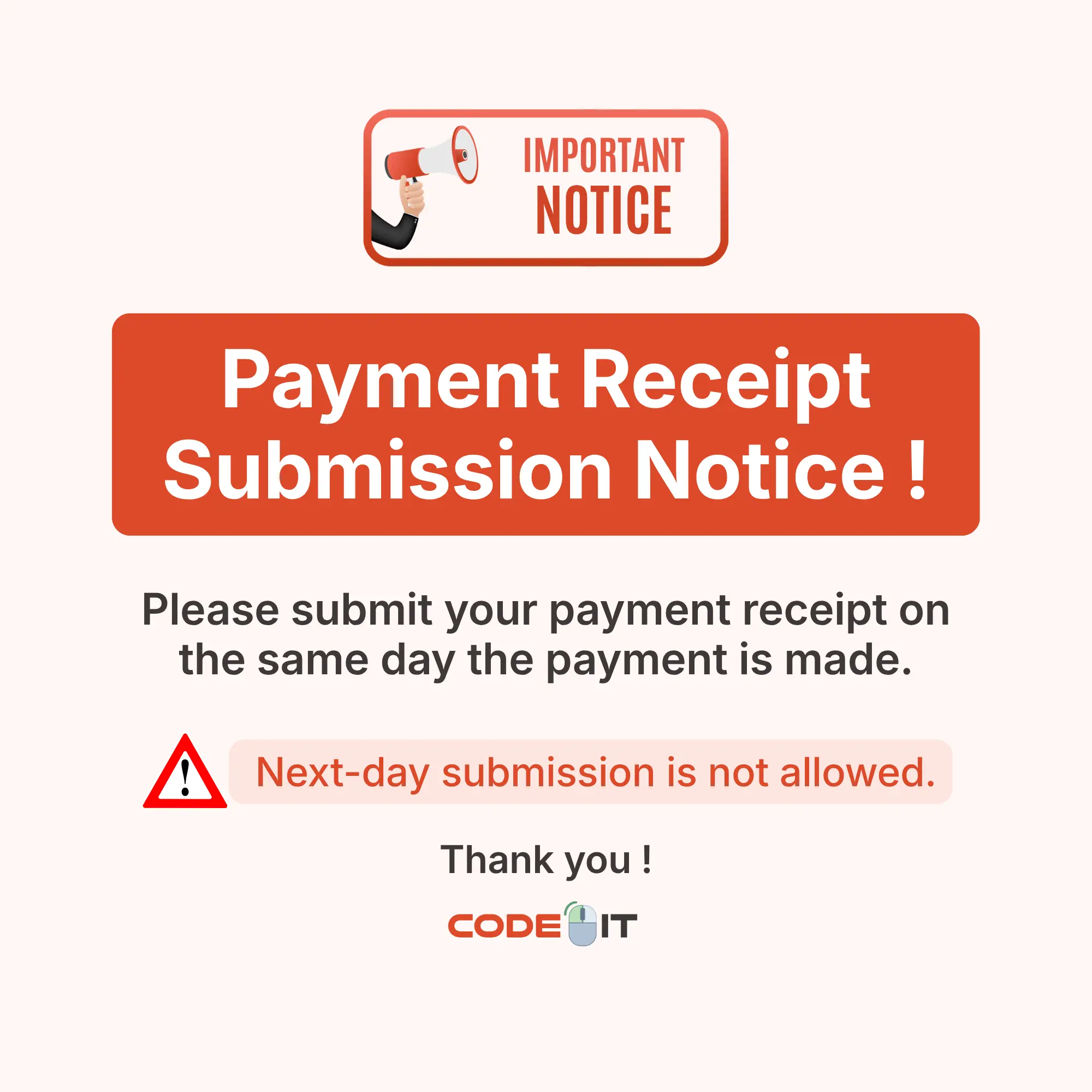 Important Notice / Announcement